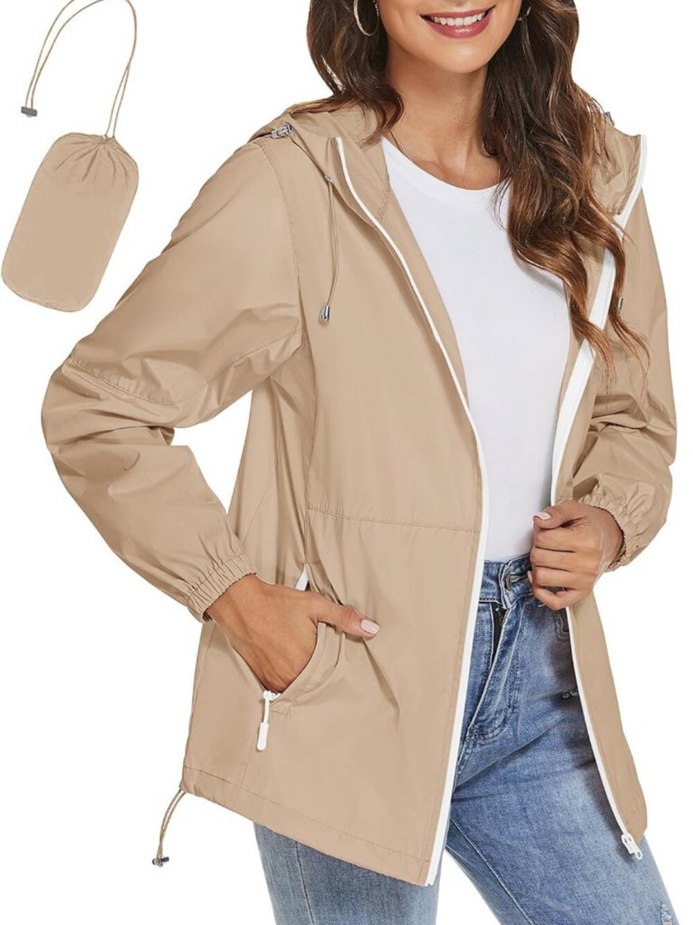 Lightweight Waterproof Windbreaker Rain Jacket for Women - Portable & Stylish